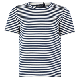 S Max Mara Nancy T-shirt, Ecru Pinstripes